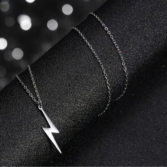 Stainless Steel l Ladies, Unisex l Gold Lightning Bolt l Necklace l New - Picture 5 of 10